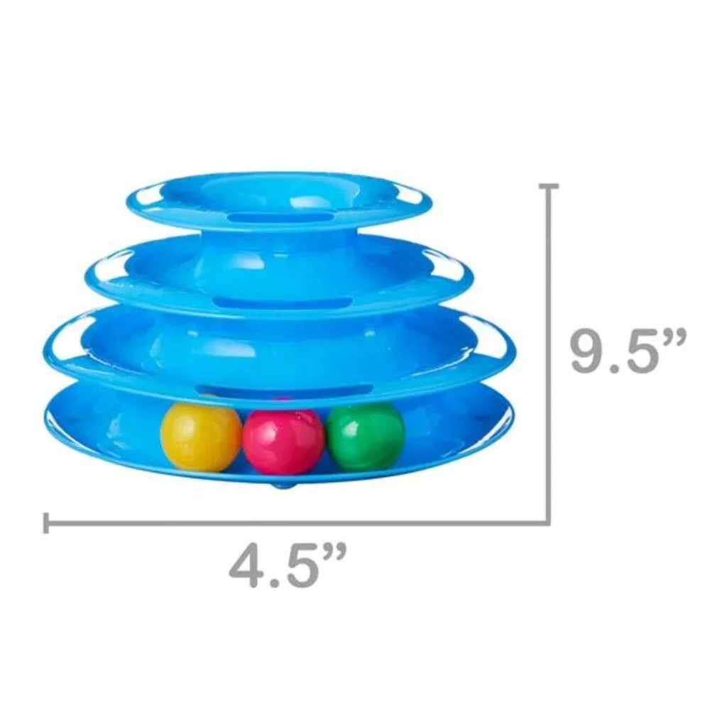 Triple Chase 3 Tier Tower Interactive Ball Toy for Cats and Kittens
